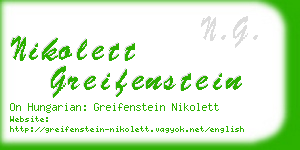 nikolett greifenstein business card